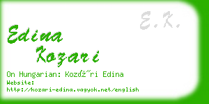 edina kozari business card
